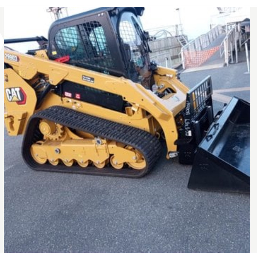 Compact track loader used for landscape installation